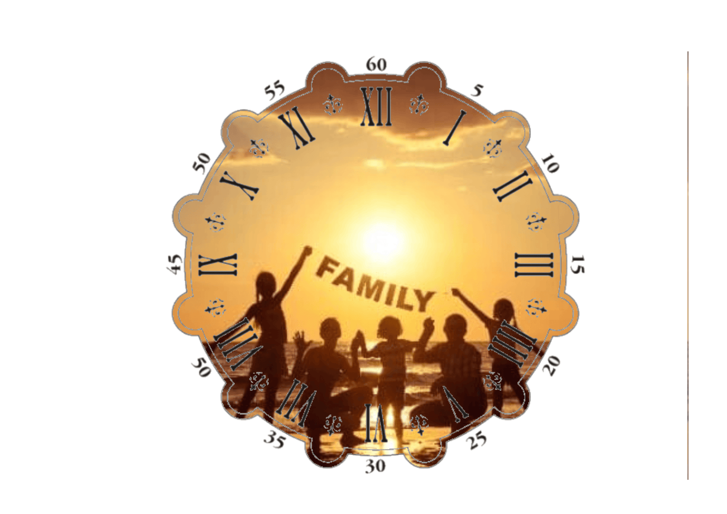Single photo clock 20cm - Luxe Custom Designer