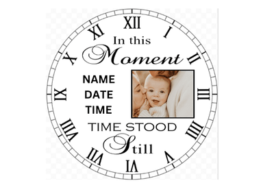 Single photo clock 20cm - Luxe Custom Designer