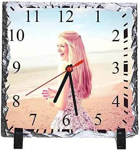 Square Photo Slate Clock - Luxe Custom Designer